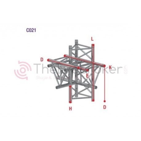 PROLYTE - H40D - Angle triangulaire renforcé 5D C021 - Té Horizontal - Renvoi haut et bas - Neuf